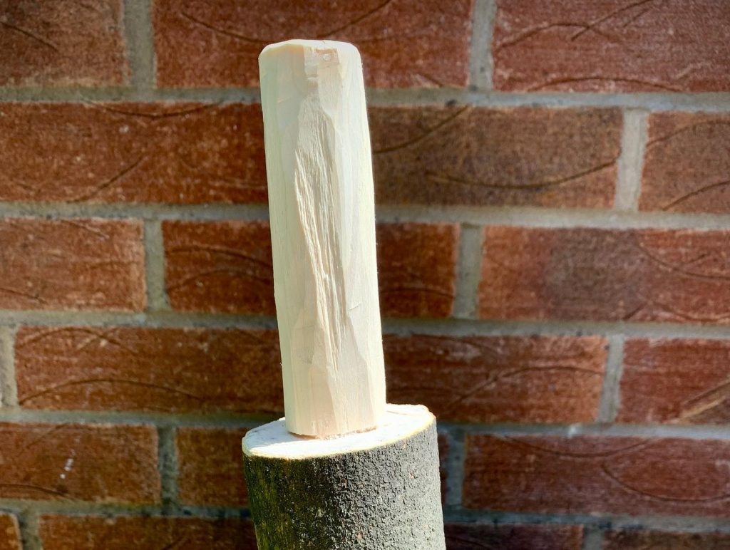 The finished handle of a mallet.